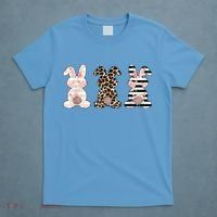Trio Floral Easter Bunny Cute T-Shirt thumb 4