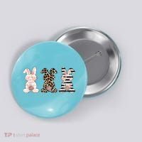 Trio Floral Easter Bunny Cute Button thumb 0