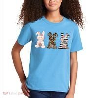 Trio Floral Easter Bunny Cute Kids T-Shirt thumb 2