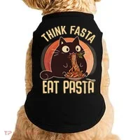 Think Fasta Eat Pasta Cat Doggie Tank thumb 0