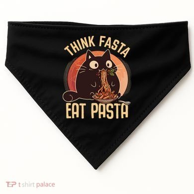 Think Fasta Eat Pasta Cat USA-Made Doggie Bandana