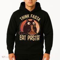 Think Fasta Eat Pasta Cat Hoodie thumb 2