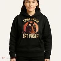 Think Fasta Eat Pasta Cat Hoodie thumb 5