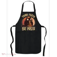 Think Fasta Eat Pasta Cat Apron thumb 0
