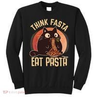 Think Fasta Eat Pasta Cat Sweatshirt thumb 0