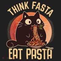 Think Fasta Eat Pasta Cat Beanie thumb 2