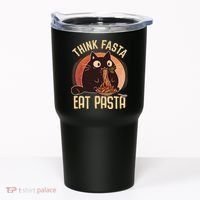 Think Fasta Eat Pasta Cat Tumbler thumb 0