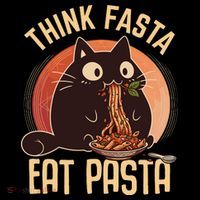 Think Fasta Eat Pasta Cat Mousepad thumb 1