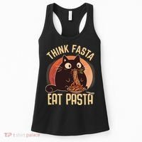 Think Fasta Eat Pasta Cat Women's Tank Top thumb 0