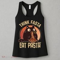 Think Fasta Eat Pasta Cat Women's Tank Top thumb 3