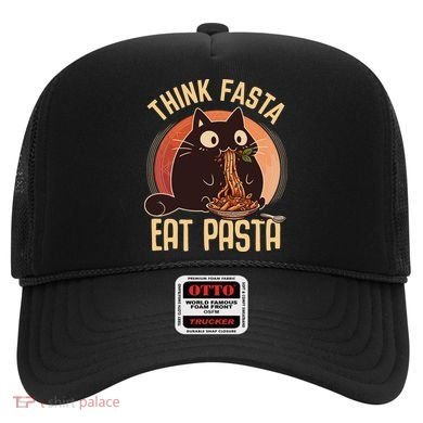 Think Fasta Eat Pasta Cat Hat