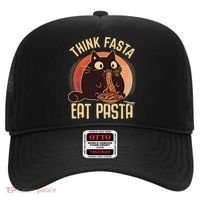 Think Fasta Eat Pasta Cat Hat thumb 0