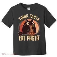 Think Fasta Eat Pasta Cat Toddler T-Shirt thumb 0