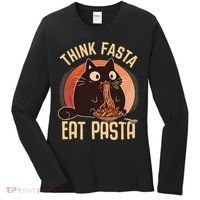 Think Fasta Eat Pasta Cat Women's Long Sleeve Shirt thumb 0
