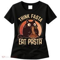 Think Fasta Eat Pasta Cat Women's T-Shirt thumb 0