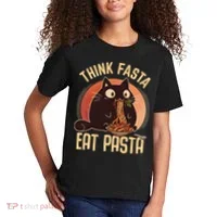 Think Fasta Eat Pasta Cat Kids T-Shirt thumb 2