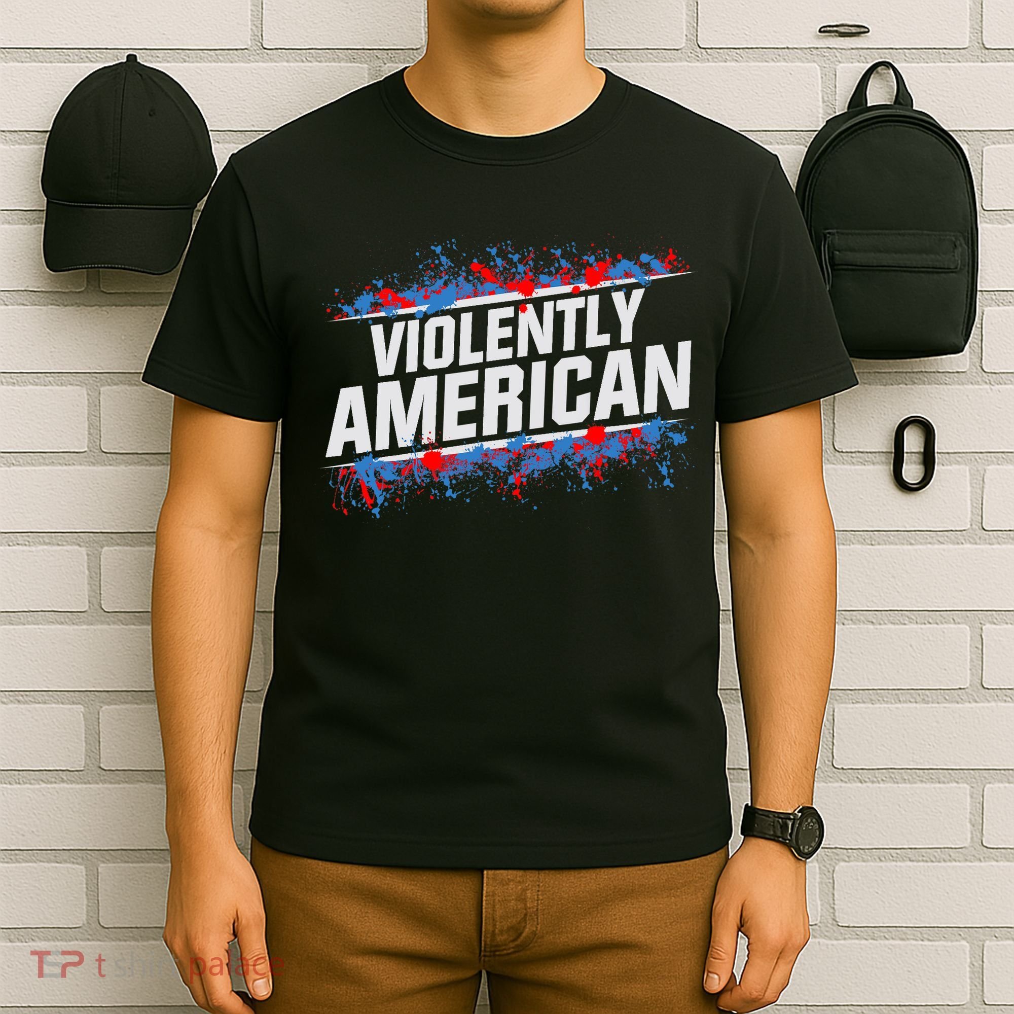The Fat Electrician Violently American T-Shirt