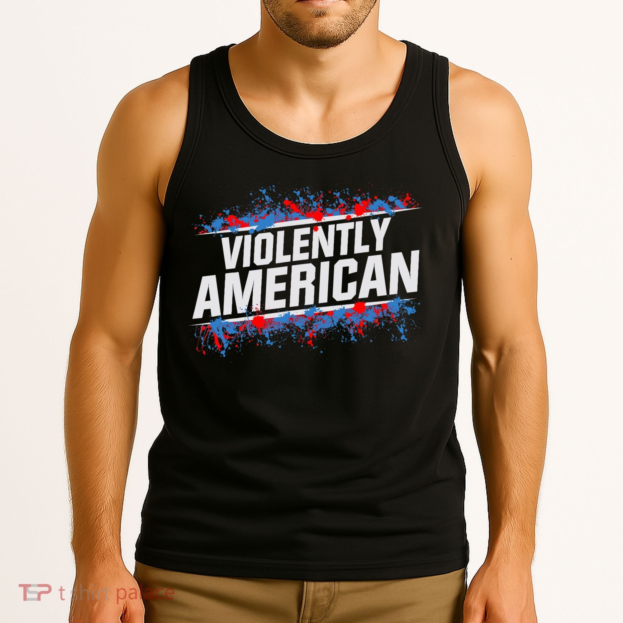 The Fat Electrician Violently American Tank Top