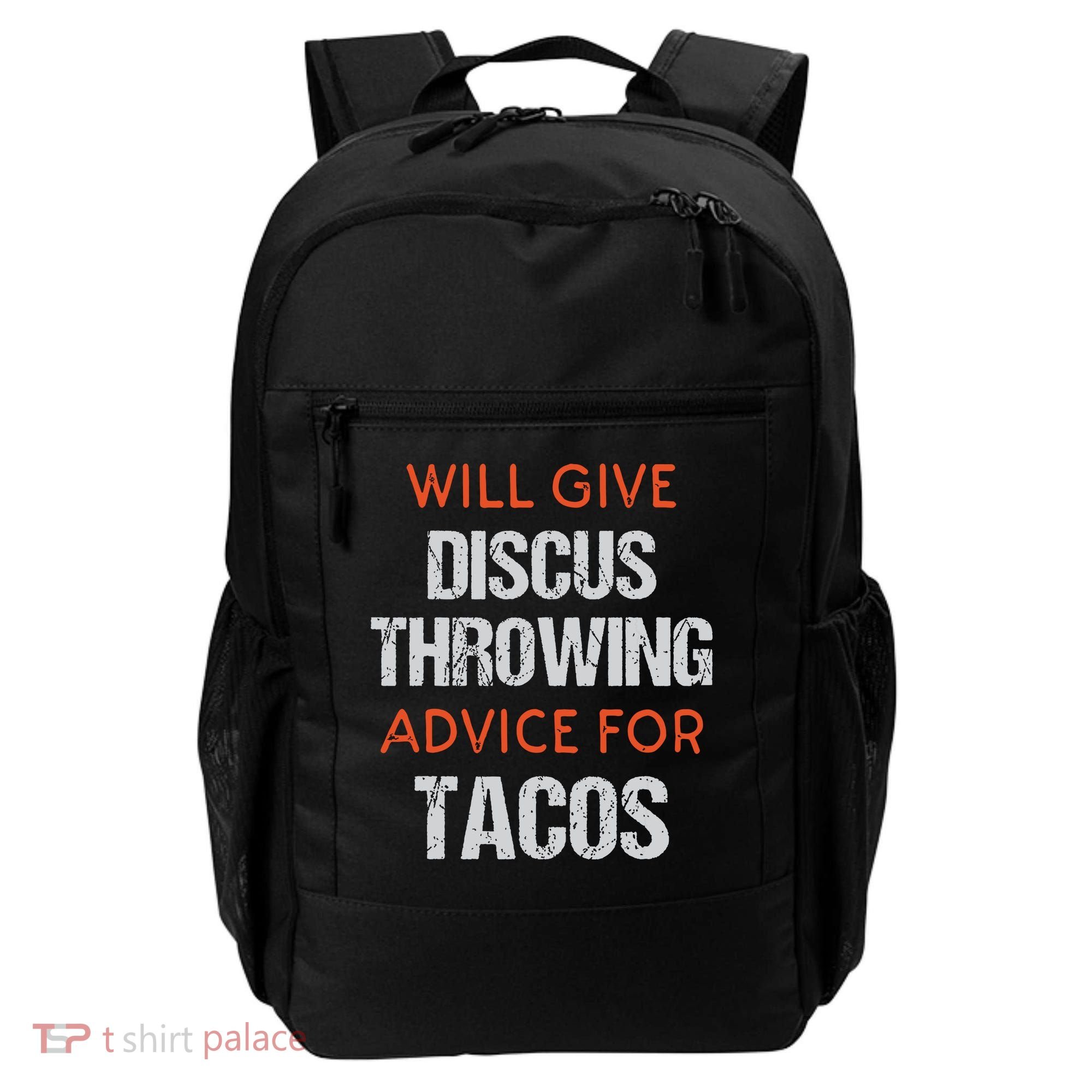 Track Field Events Throwing Humor Funny Discus Thrower Backpack