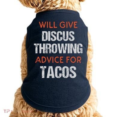 Track Field Events Throwing Humor Funny Discus Thrower Doggie Tank