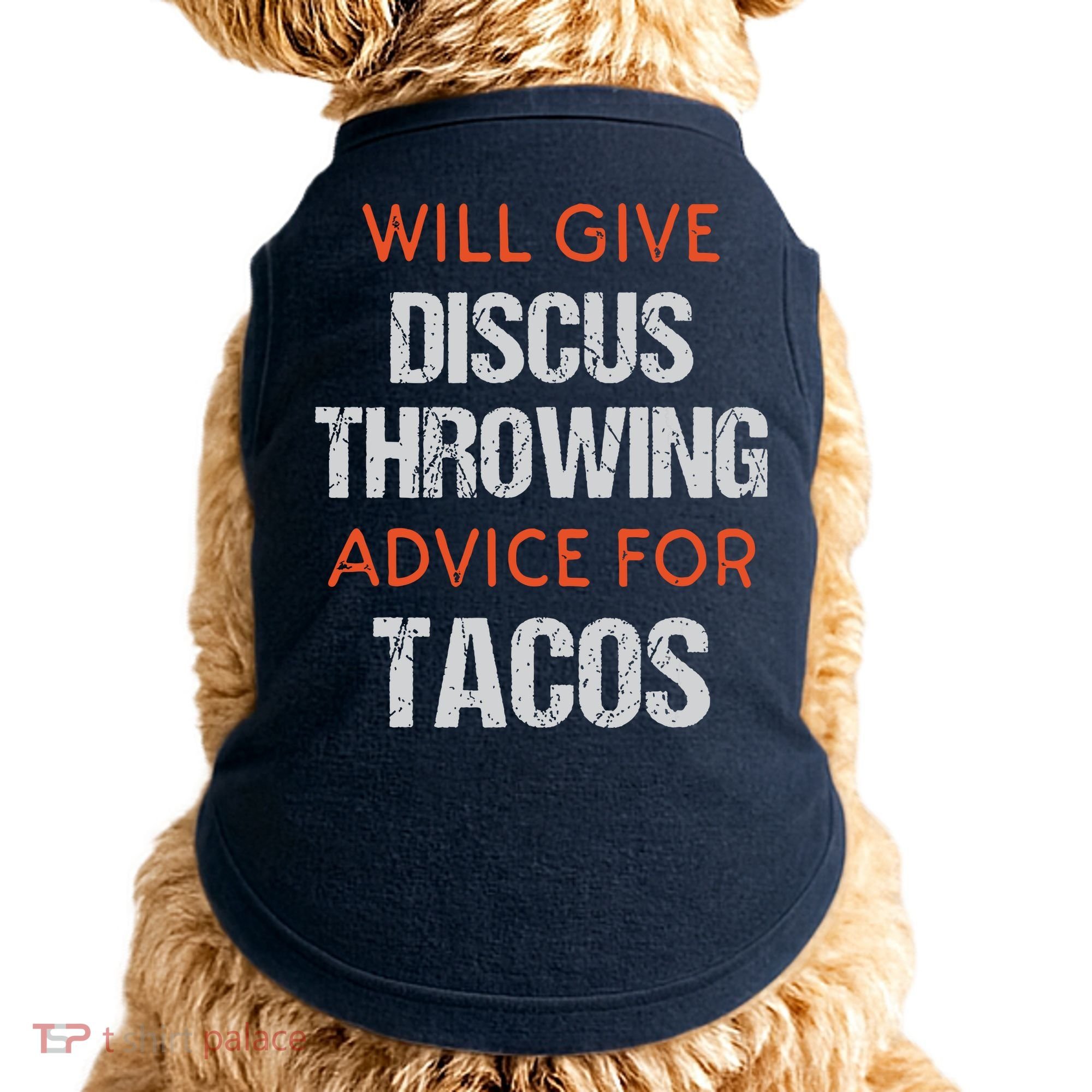 Track Field Events Throwing Humor Funny Discus Thrower Doggie Tank