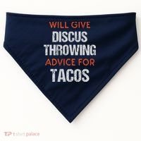 Track Field Events Throwing Humor Funny Discus Thrower USA-Made Doggie Bandana thumb 0