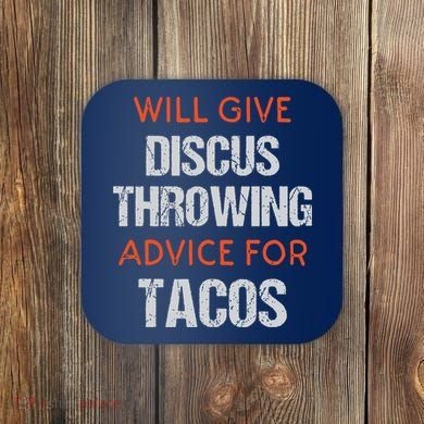 Track Field Events Throwing Humor Funny Discus Thrower Coaster