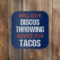 Track Field Events Throwing Humor Funny Discus Thrower Coaster thumb 0