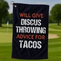 Track Field Events Throwing Humor Funny Discus Thrower Golf Towel thumb 1