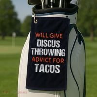 Track Field Events Throwing Humor Funny Discus Thrower Golf Towel thumb 2