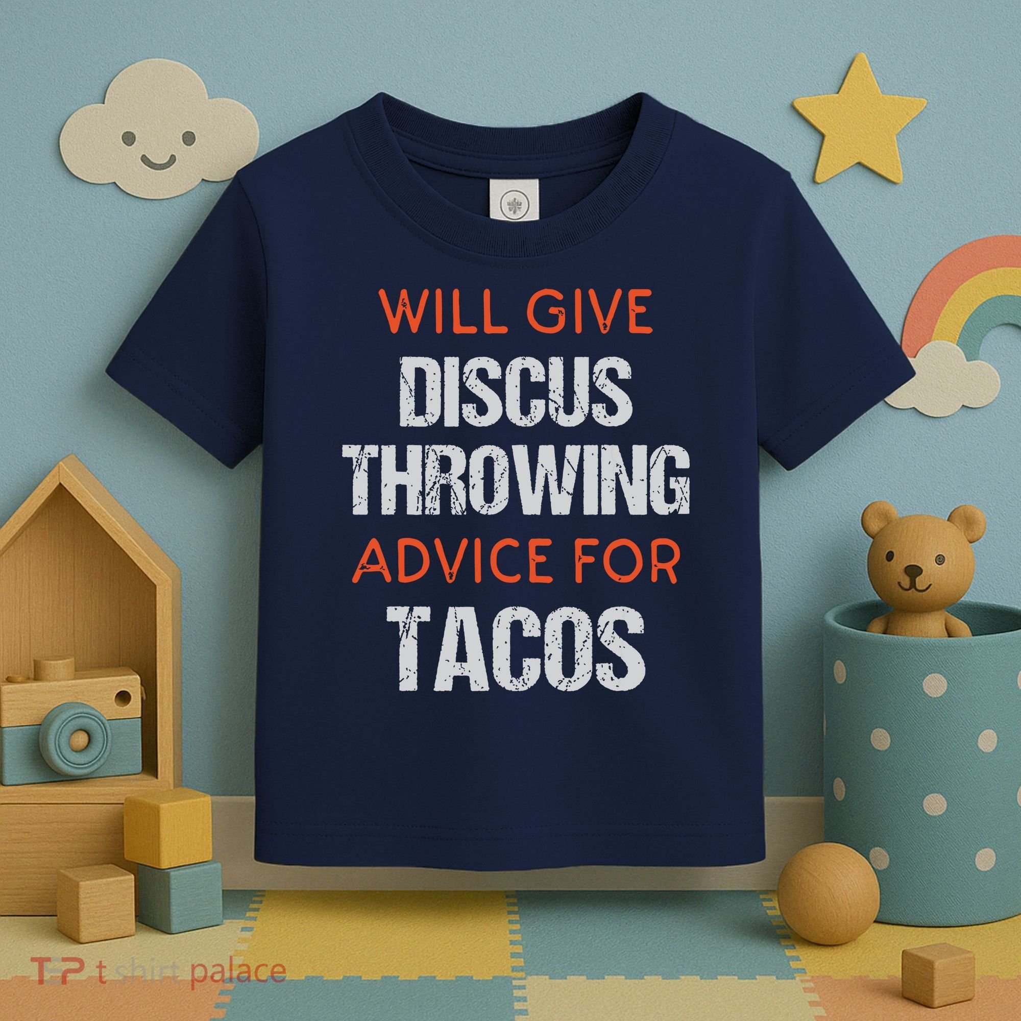 Track Field Events Throwing Humor Funny Discus Thrower Toddler T-Shirt