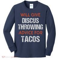 Track Field Events Throwing Humor Funny Discus Thrower Kids Long Sleeve Shirt thumb 0
