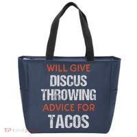 Track Field Events Throwing Humor Funny Discus Thrower Tote Bag thumb 0