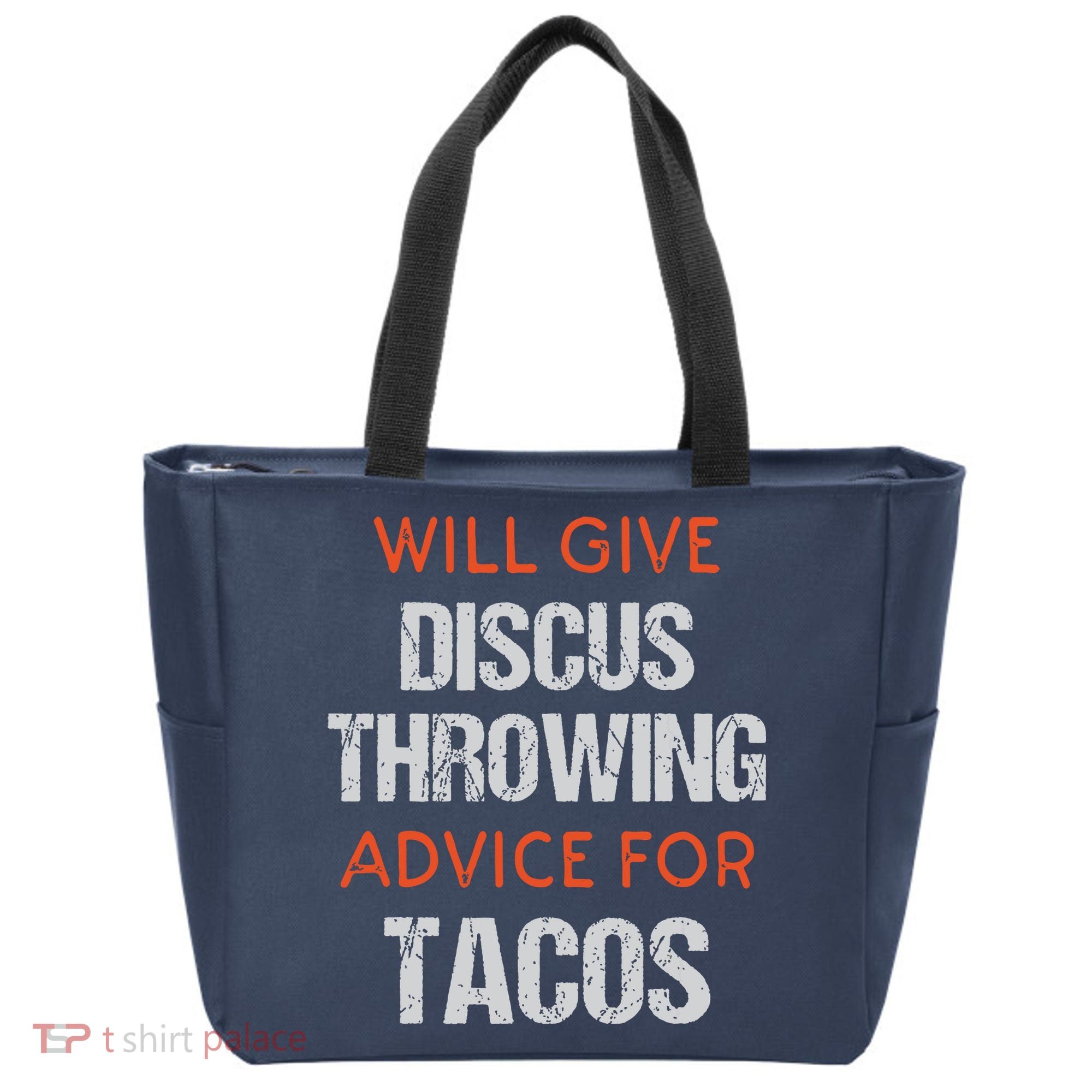 Track Field Events Throwing Humor Funny Discus Thrower Tote Bag