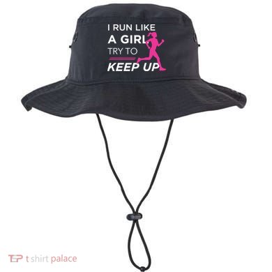 T For Female Runners I Run Like A Girl Try To Keep Up Bucket Hat