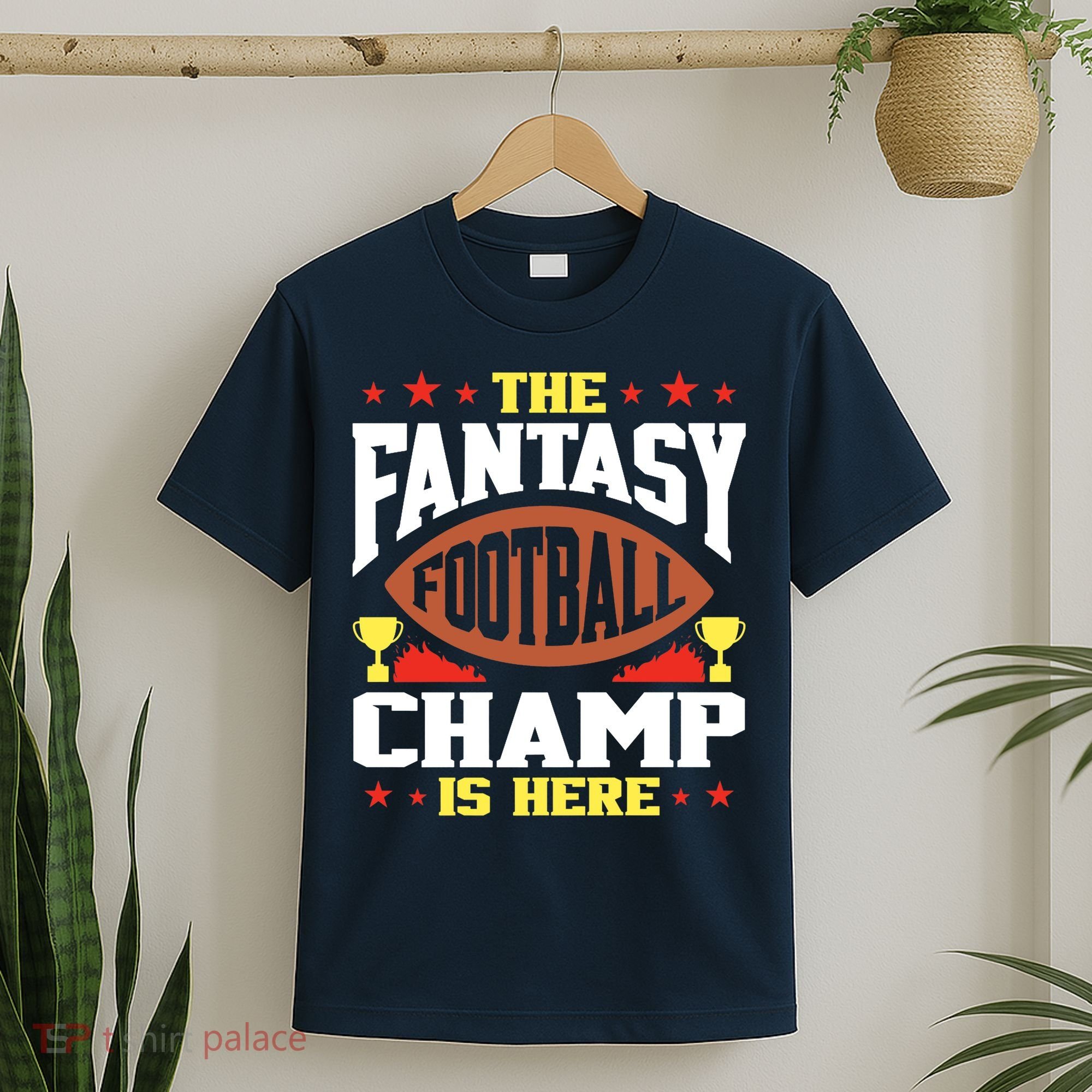The Fantasy Football Champ Is Here Champion Draft League Premium T-Shirt
