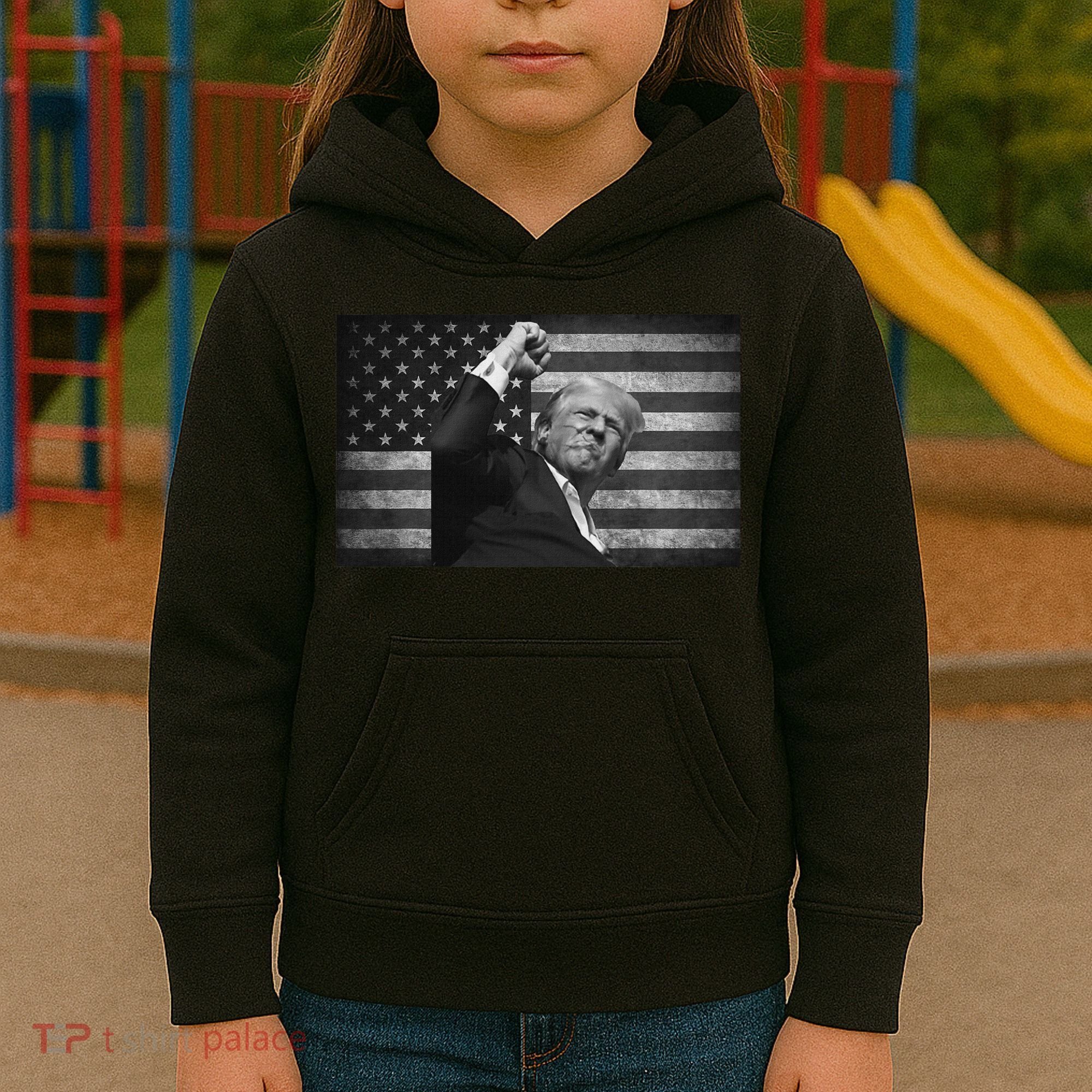 Trump Fight For Freedom 2024 Patriot Kids Hoodie