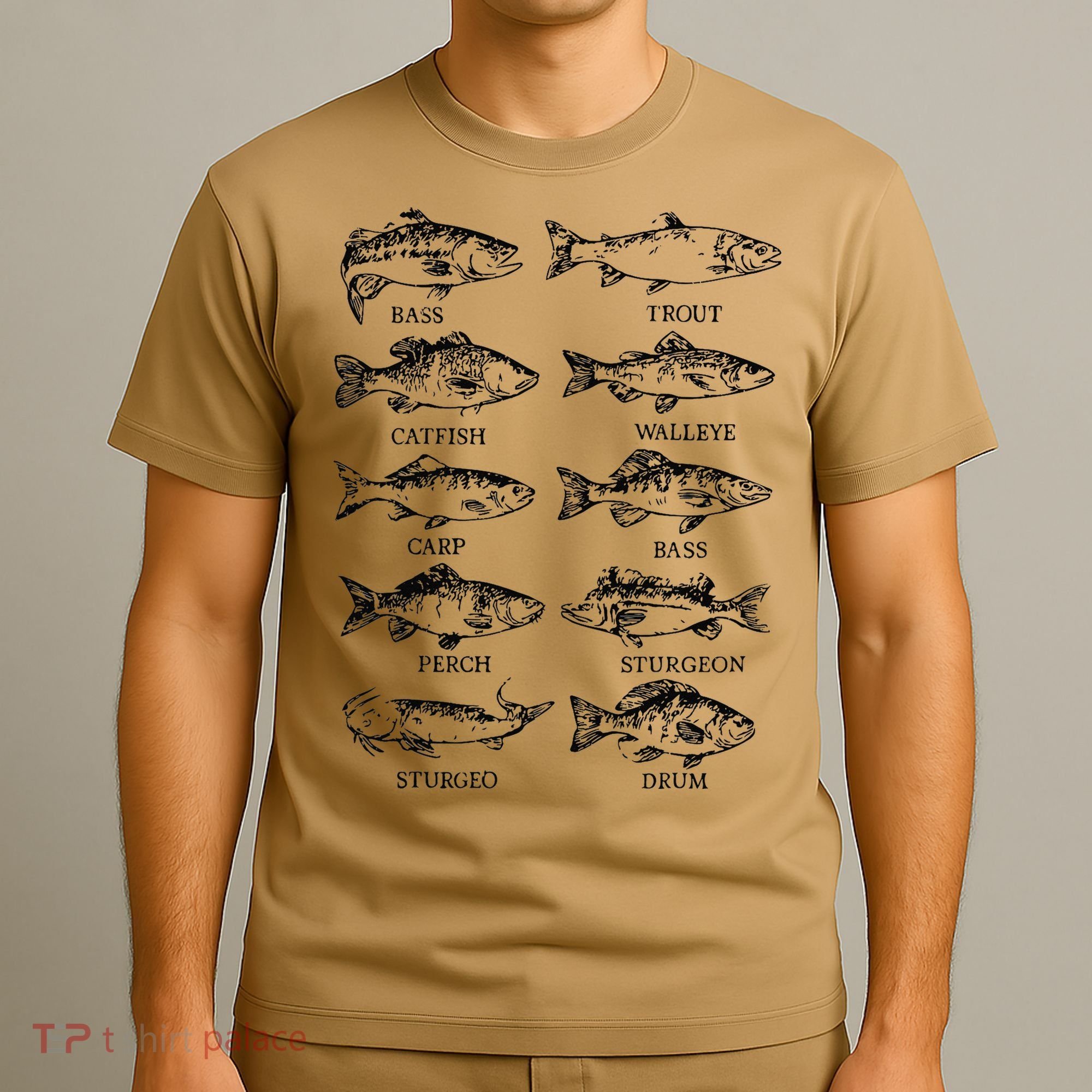Types Freshwater Fish Funny Fisherman T-Shirt