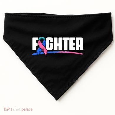 Thyroid Fighter Funny Gift Thyroid Cancer Survivor Thyroid Cancer Gift USA-Made Doggie Bandana