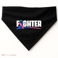 Thyroid Fighter Funny Gift Thyroid Cancer Survivor Thyroid Cancer Gift USA-Made Doggie Bandana thumb 0