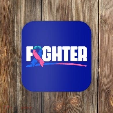 Thyroid Fighter Funny Gift Thyroid Cancer Survivor Thyroid Cancer Gift Coaster