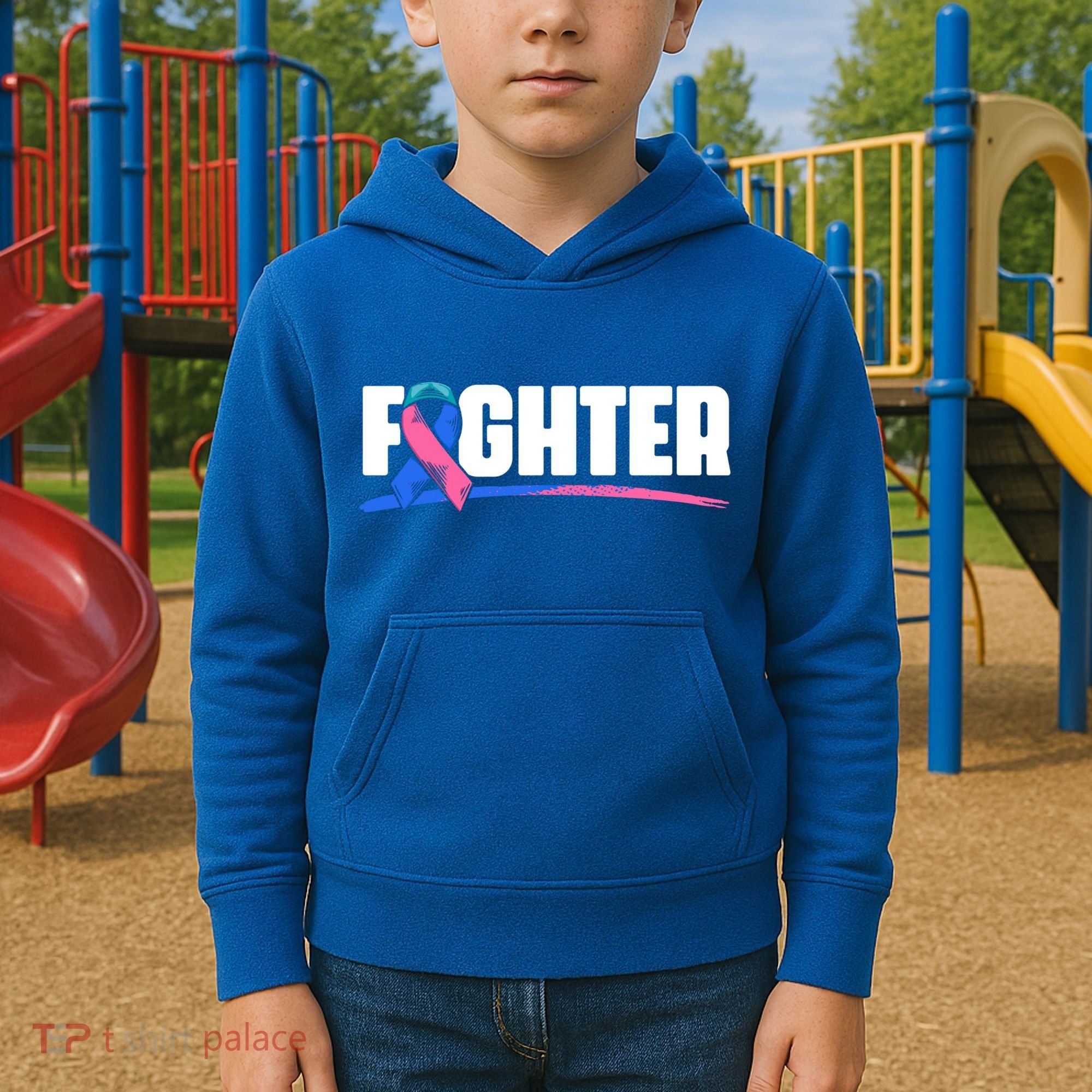 Thyroid Fighter Funny Gift Thyroid Cancer Survivor Thyroid Cancer Gift Kids Hoodie