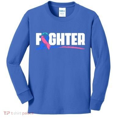 Thyroid Fighter Funny Gift Thyroid Cancer Survivor Thyroid Cancer Gift Kids Long Sleeve Shirt