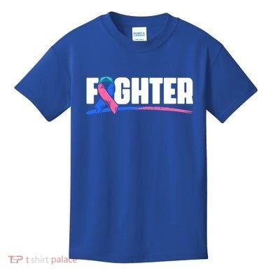Thyroid Fighter Funny Gift Thyroid Cancer Survivor Thyroid Cancer Gift Kids T-Shirt
