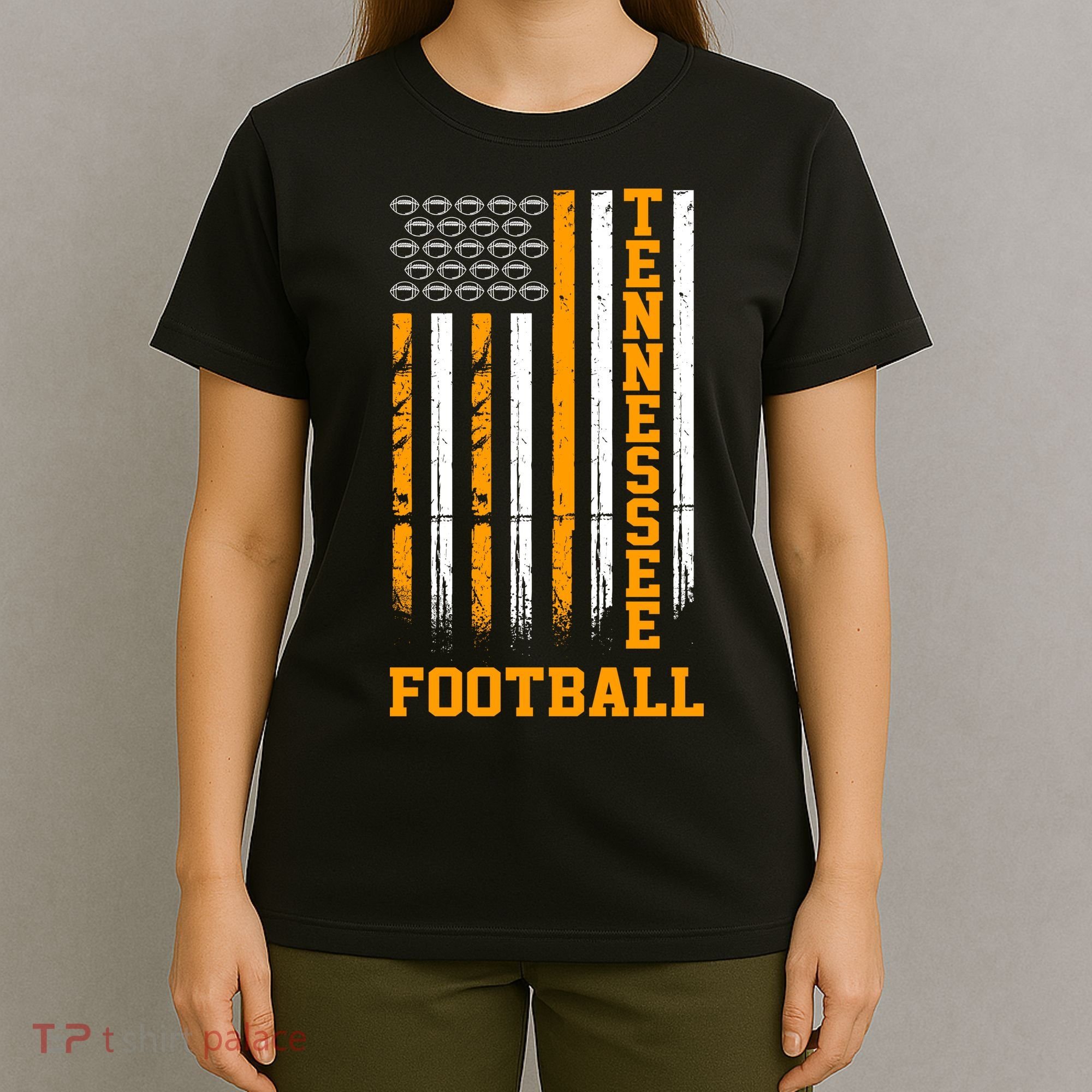 Tennessee Football Fan American Flag T-Shirt