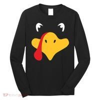 Turkey Face Funny Thanksgiving Long Sleeve Shirt thumb 0