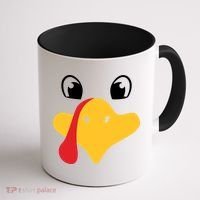 Turkey Face Funny Thanksgiving Coffee Mug thumb 1