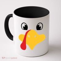 Turkey Face Funny Thanksgiving Coffee Mug thumb 0