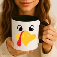 Turkey Face Funny Thanksgiving Coffee Mug thumb 3