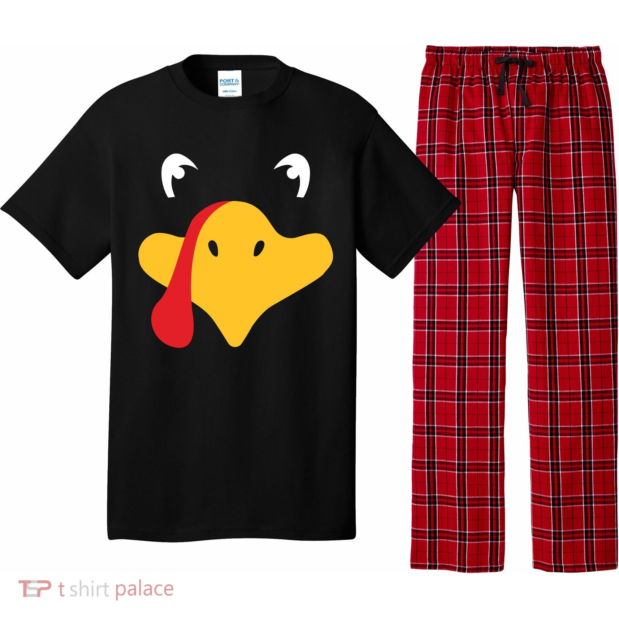 Turkey Face Funny Thanksgiving Pajama Set
